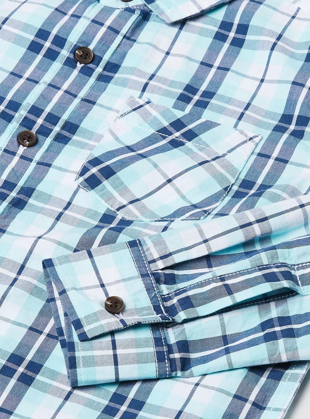 Boys Checked Full Sleeves Shirt