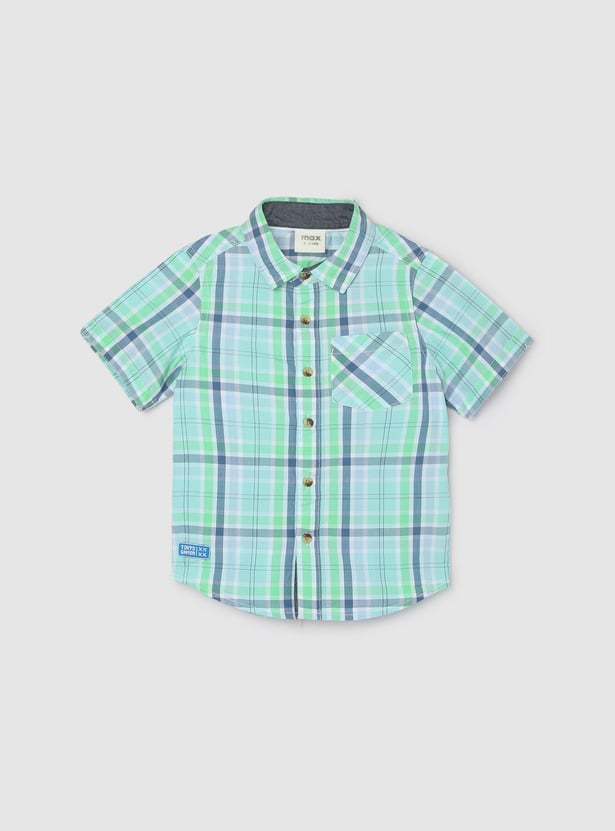 Boys Checked Regular Fit Casual Shirt