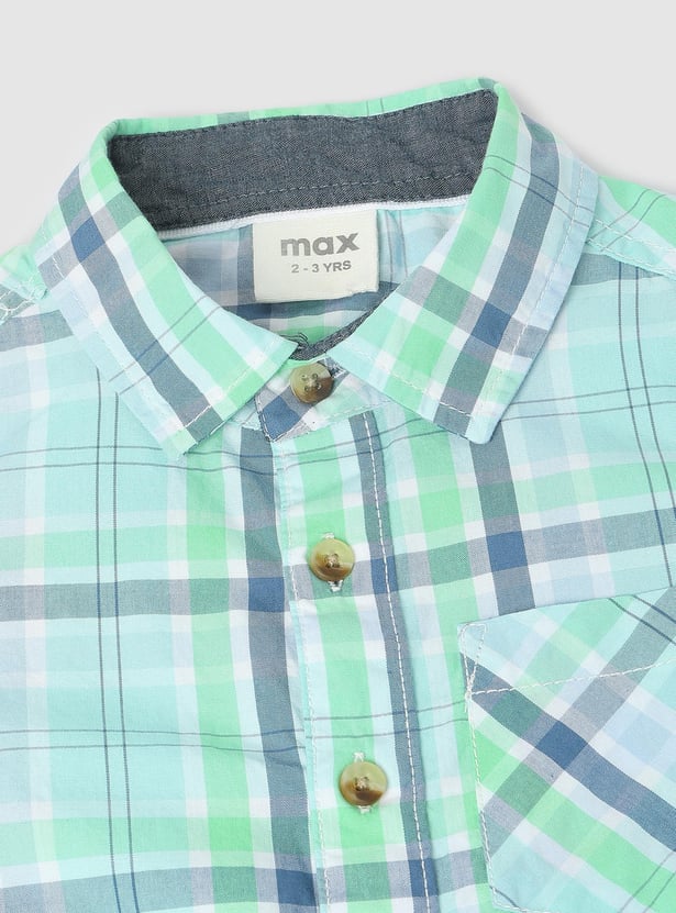 Boys Checked Regular Fit Casual Shirt