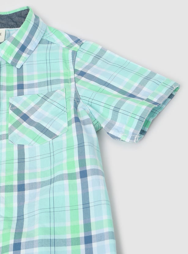 Boys Checked Regular Fit Casual Shirt