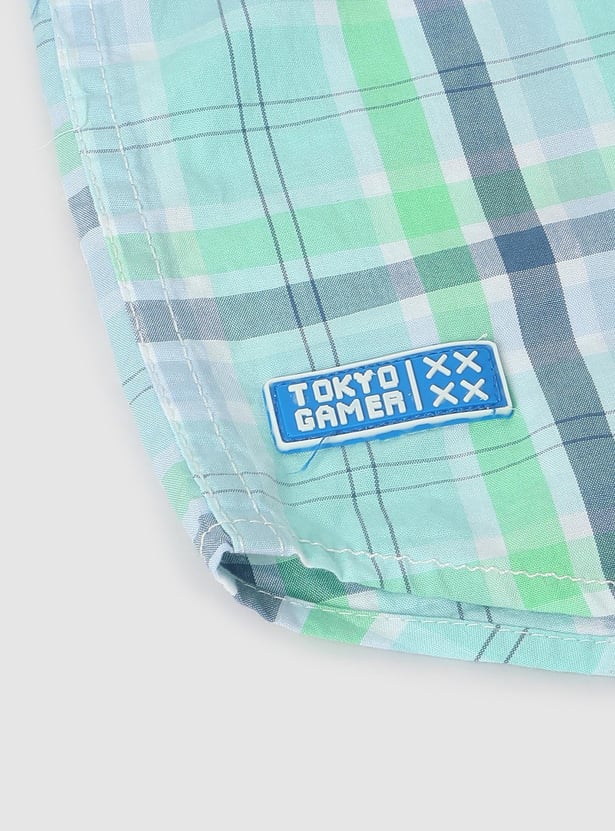 Boys Checked Regular Fit Casual Shirt