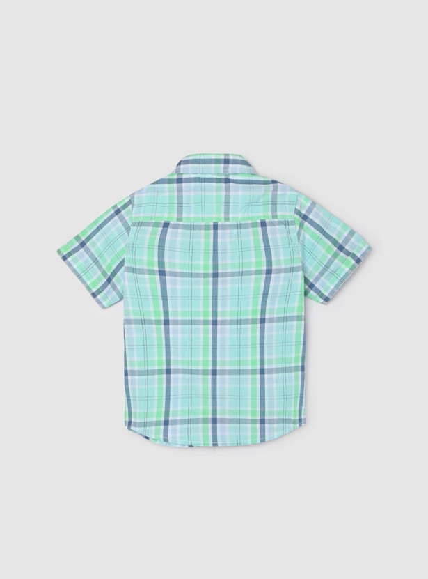 Boys Checked Regular Fit Casual Shirt