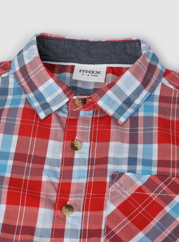 Boys Plaid Check Shirt