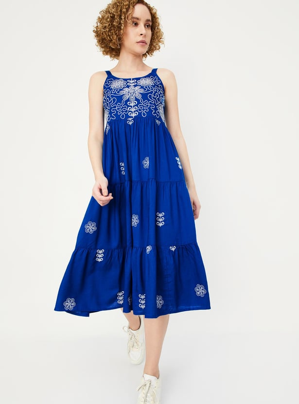 Buy Women Embroidered Tiered Boho Dress Online at just Rs. 1199.0 ...