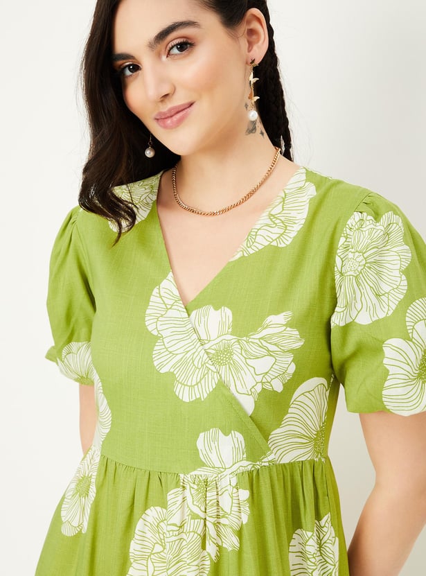 Women Floral Printed Midi Dress