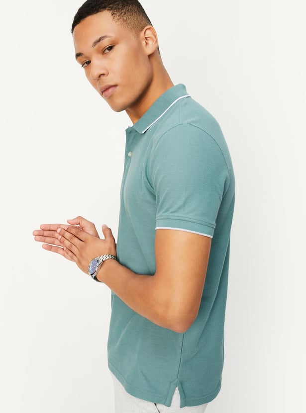 Men Slim Fit Solid Polo T-shirt