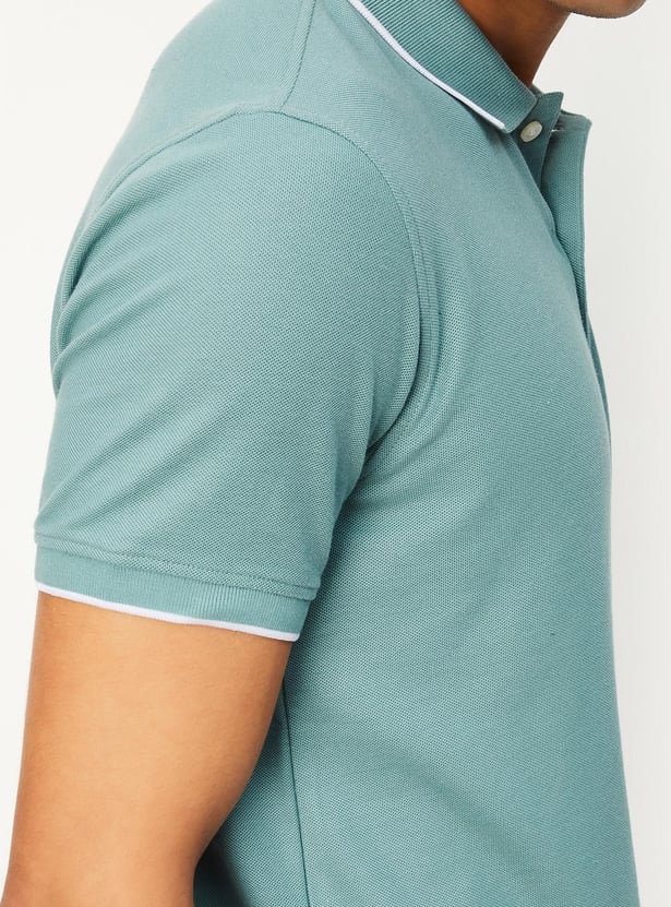 Men Slim Fit Solid Polo T-shirt