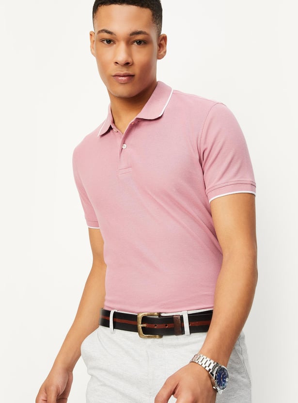 Men Slim Fit Solid Polo T-shirt