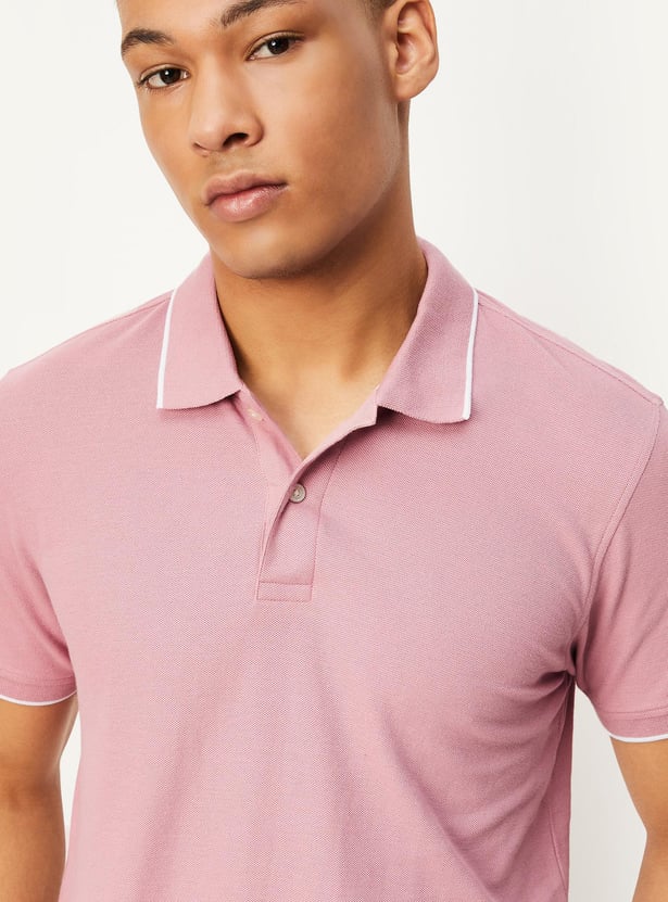 Men Slim Fit Solid Polo T-shirt