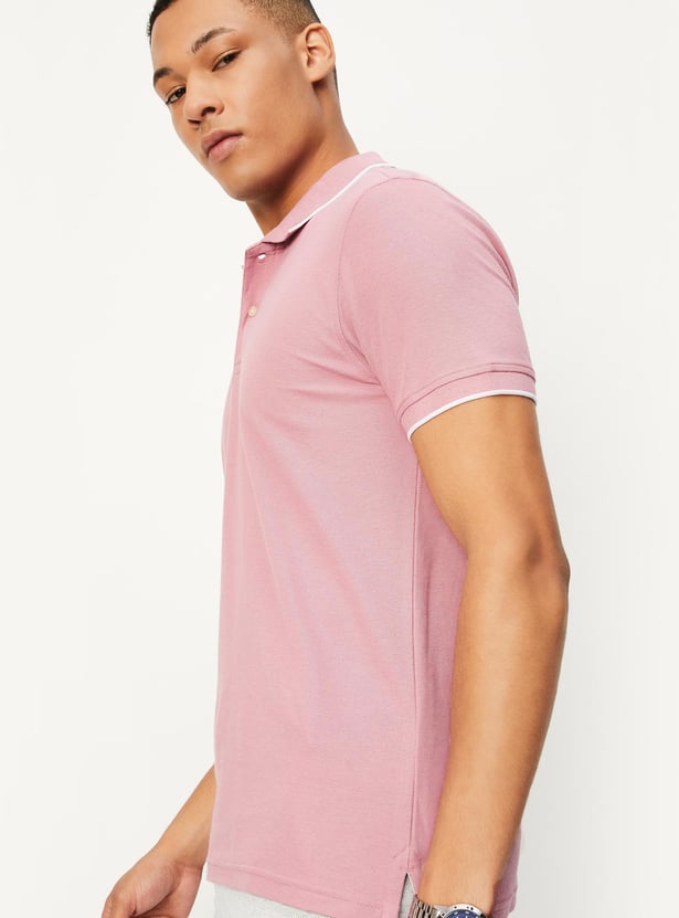 Men Slim Fit Solid Polo T-shirt