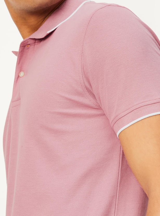 Men Slim Fit Solid Polo T-shirt