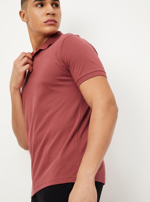 Men Slim Fit Solid Polo T-shirt