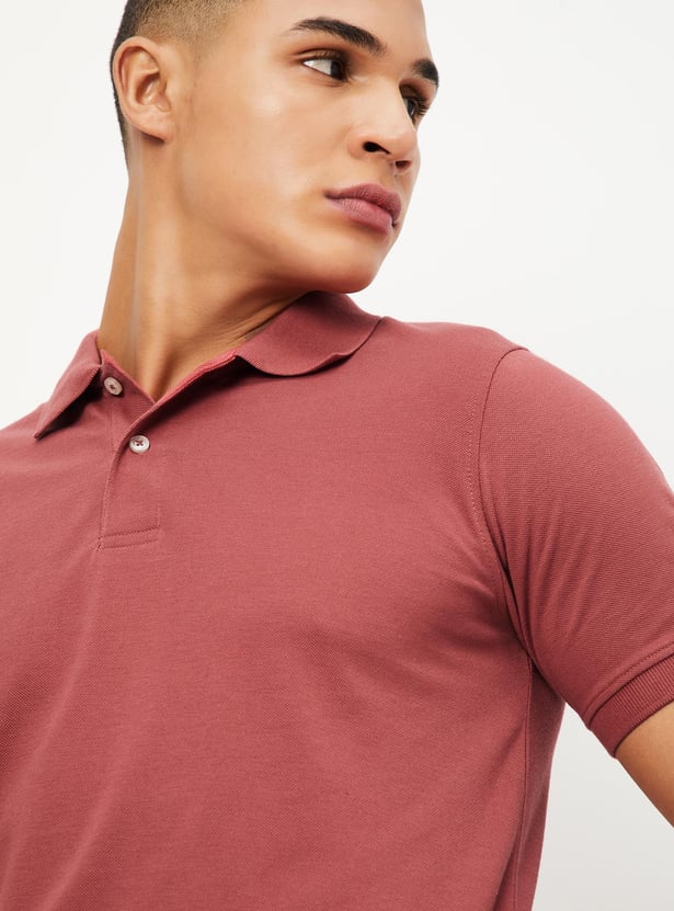 Men Slim Fit Solid Polo T-shirt