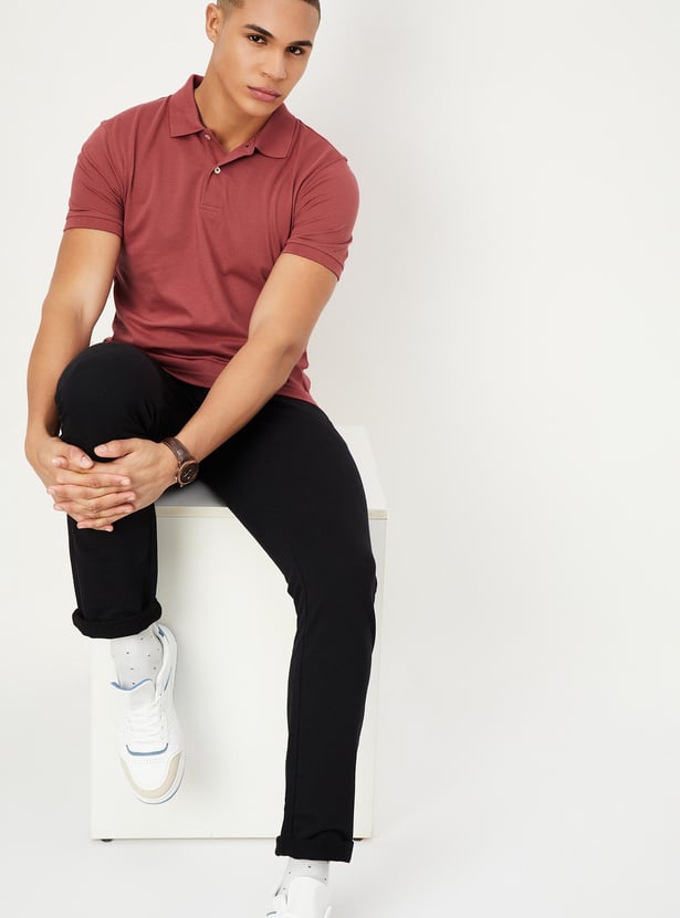 Men Slim Fit Solid Polo T-shirt