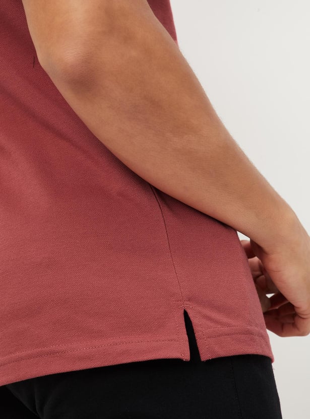 Men Slim Fit Solid Polo T-shirt