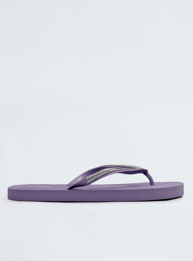 Women Embellished Flip Flops