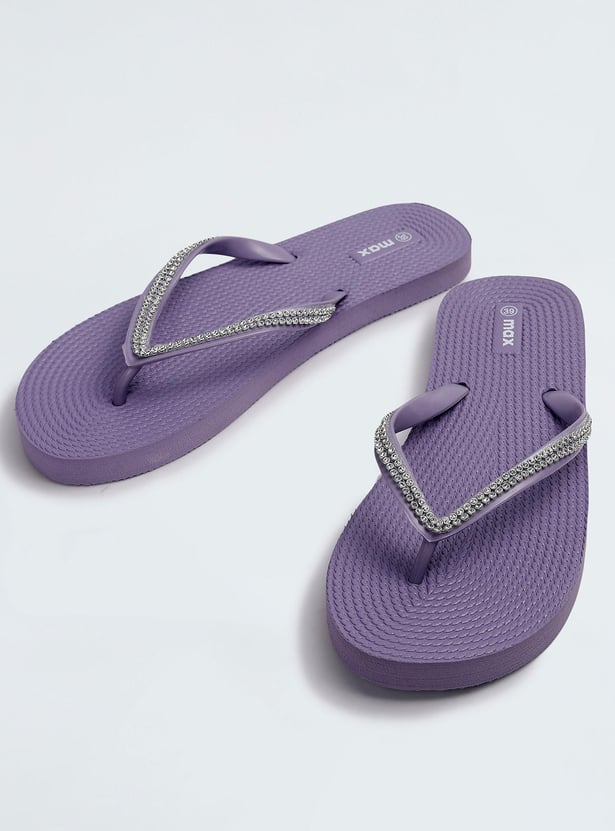 Women Embellished Flip Flops