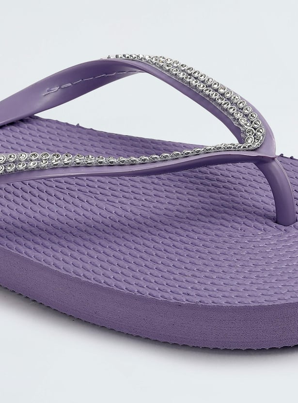 Women Embellished Flip Flops
