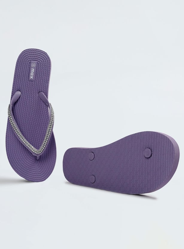 Women Embellished Flip Flops