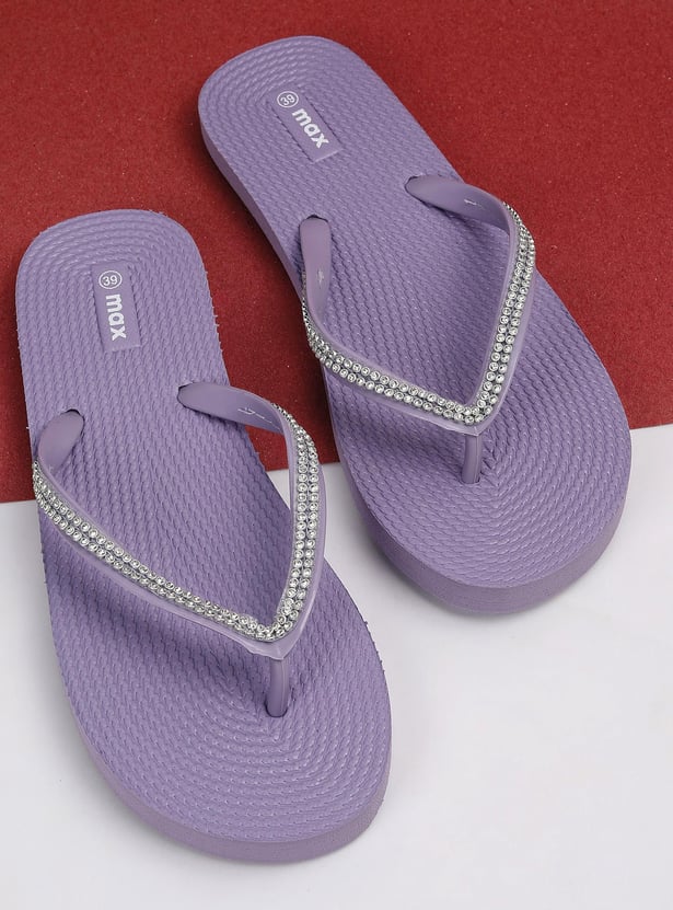 Women Embellished Flip Flops