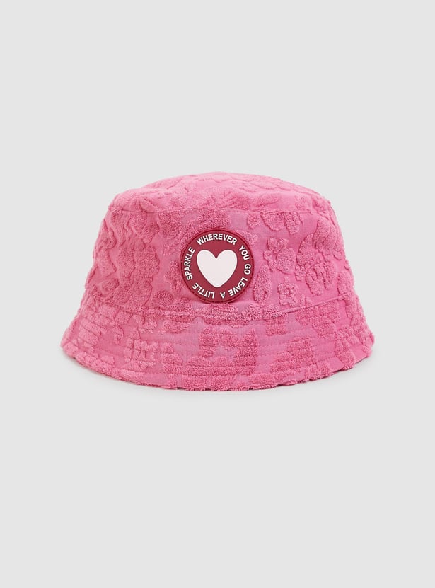 Girls Terry Patterned Bucket Hat