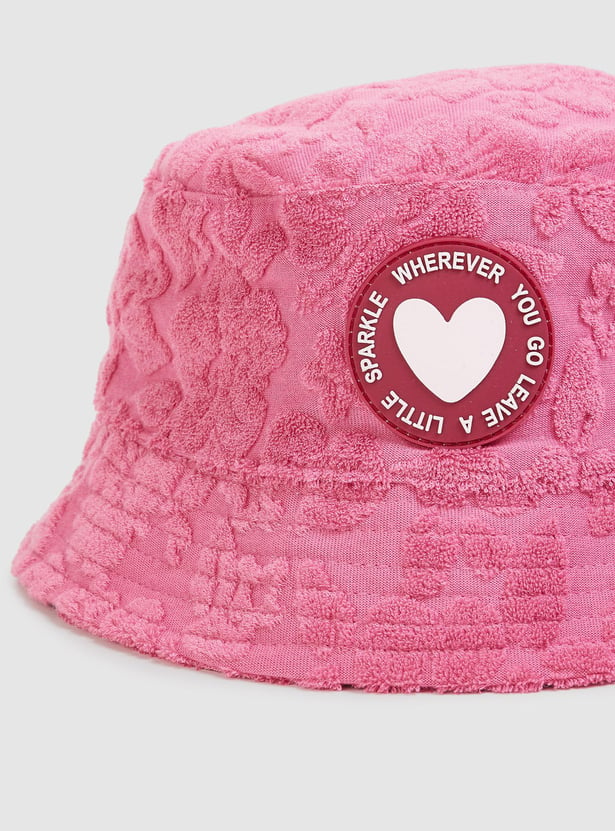 Girls Terry Patterned Bucket Hat