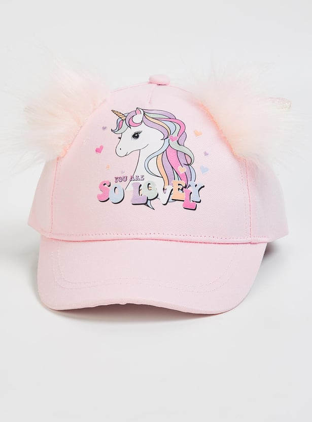 Girls Unicorn Print Baseball Cap