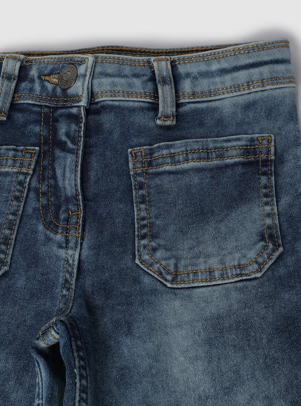 Girls Washed Wide-Leg Jeans