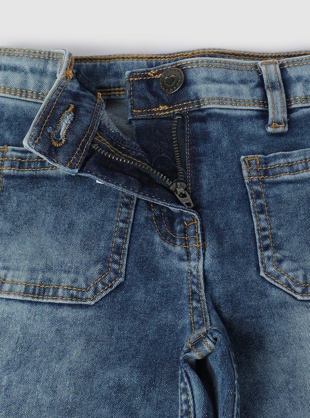 Girls Washed Wide-Leg Jeans
