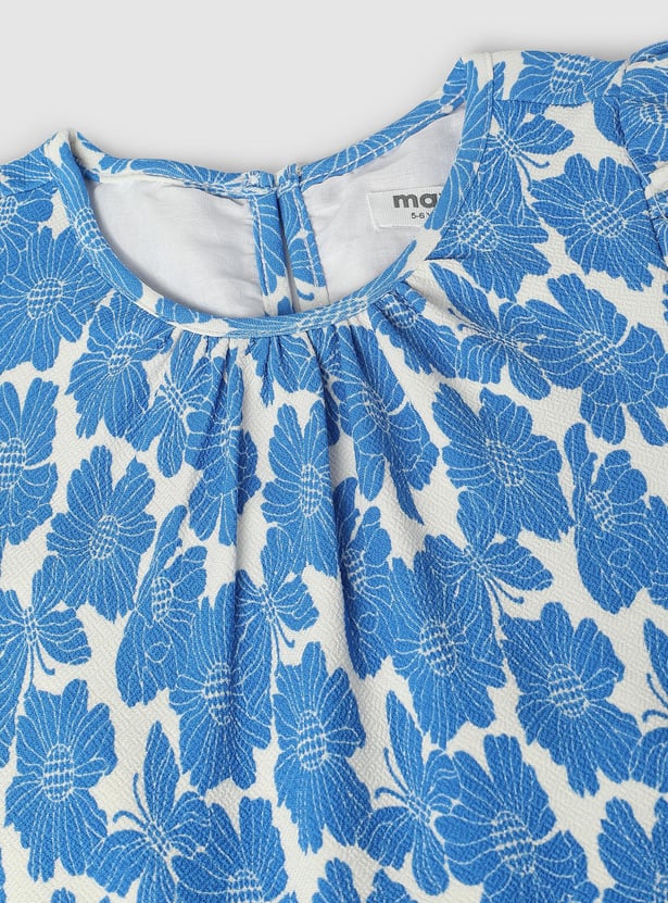 Girls Printed Fit & Flare Dress