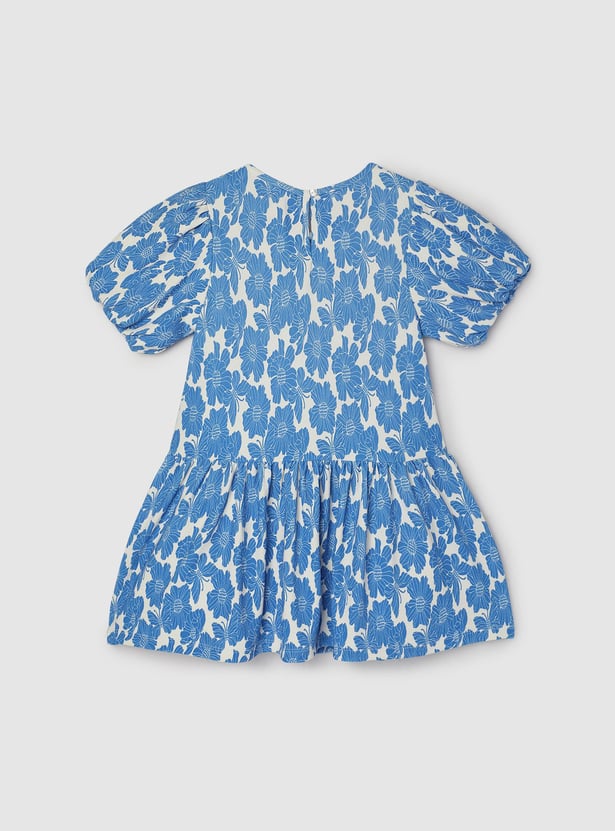 Girls Printed Fit & Flare Dress