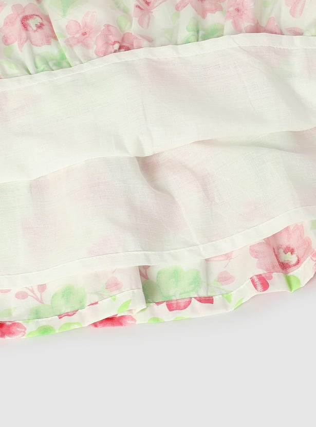 Girls Printed A-line Tiered Dress