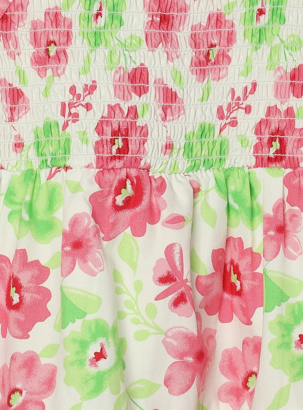 Girls Printed A-line Tiered Dress