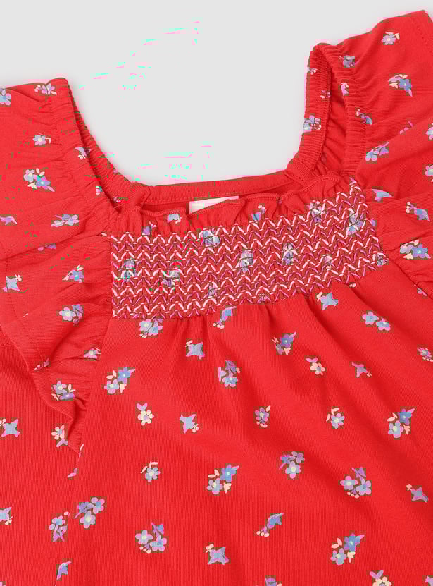 Girls Floral Printed Top