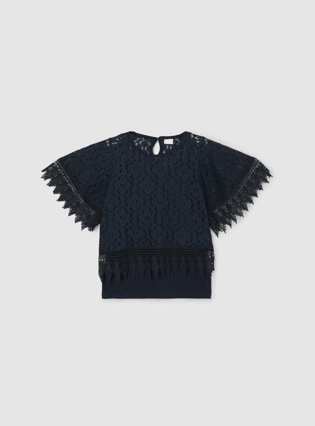 Girls Lace Flared SleeveTop