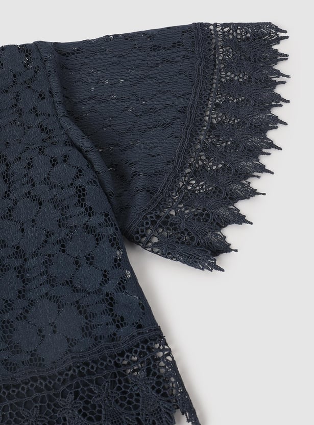 Girls Lace Flared SleeveTop