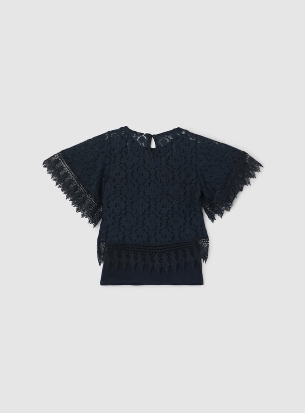 Girls Lace Flared SleeveTop