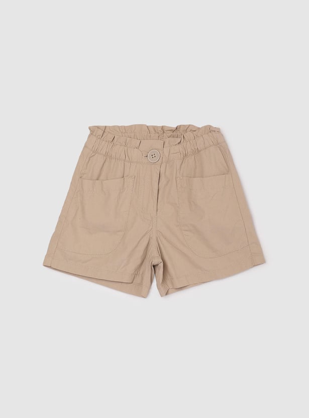 Girls Solid Casual Shorts