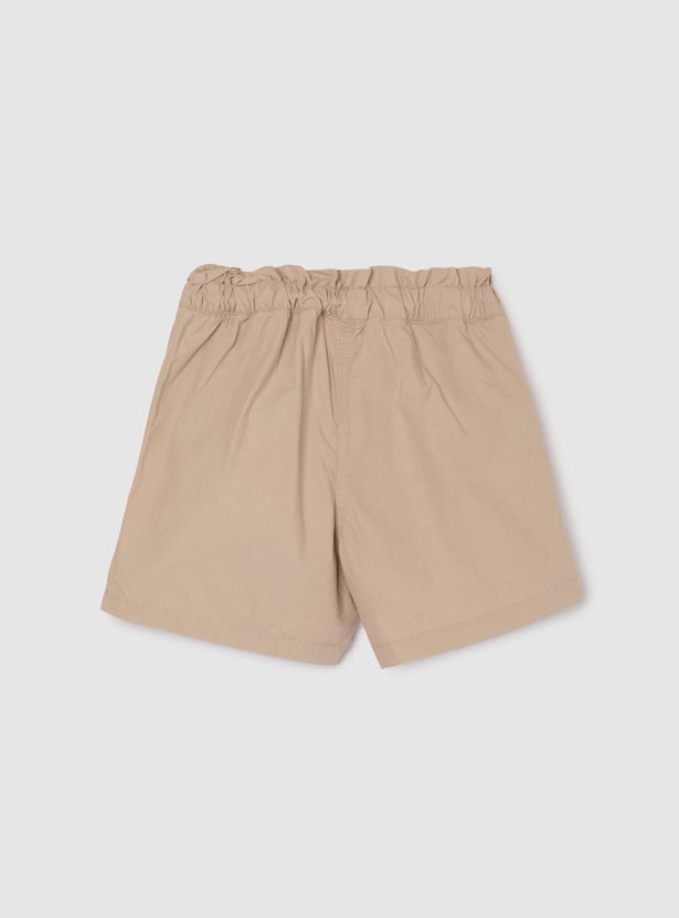Girls Solid Casual Shorts