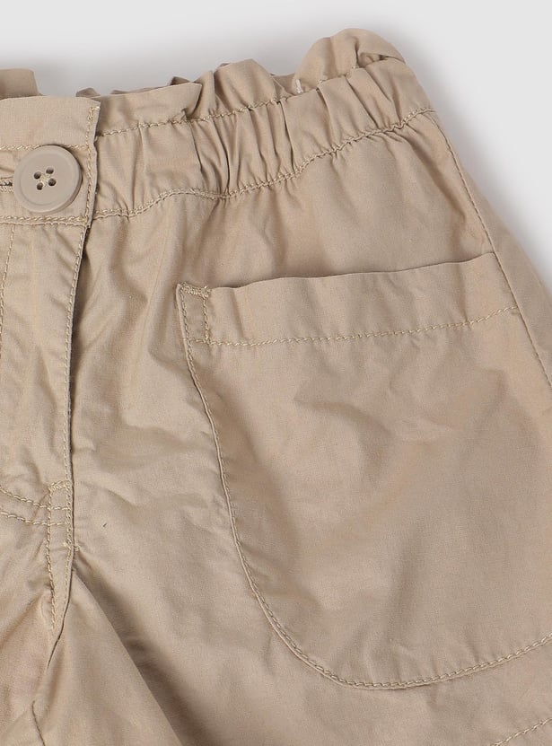Girls Solid Casual Shorts