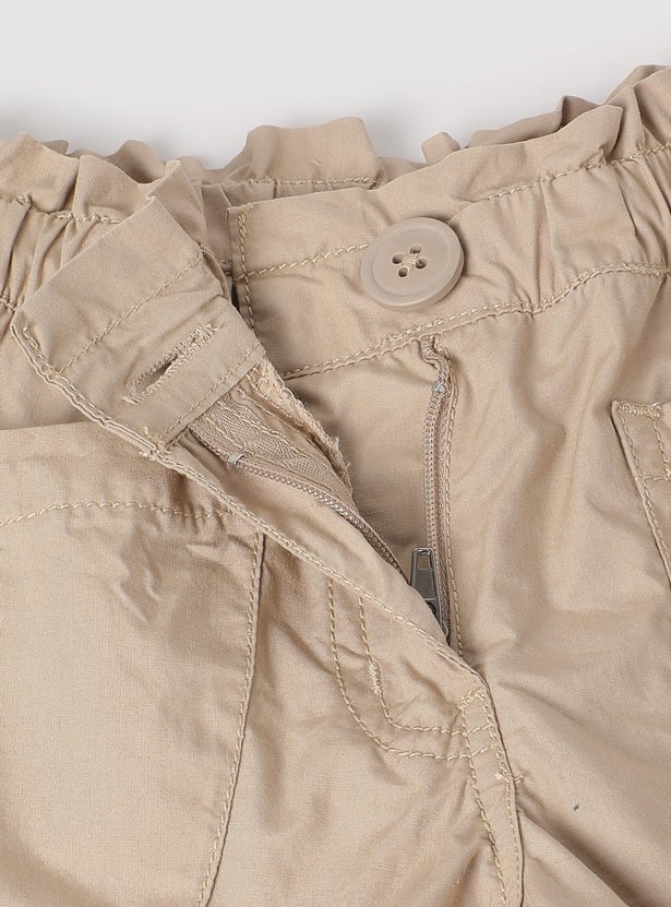 Girls Solid Casual Shorts