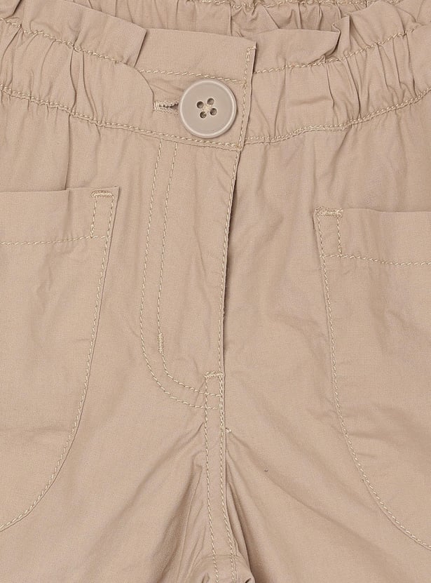Girls Solid Casual Shorts