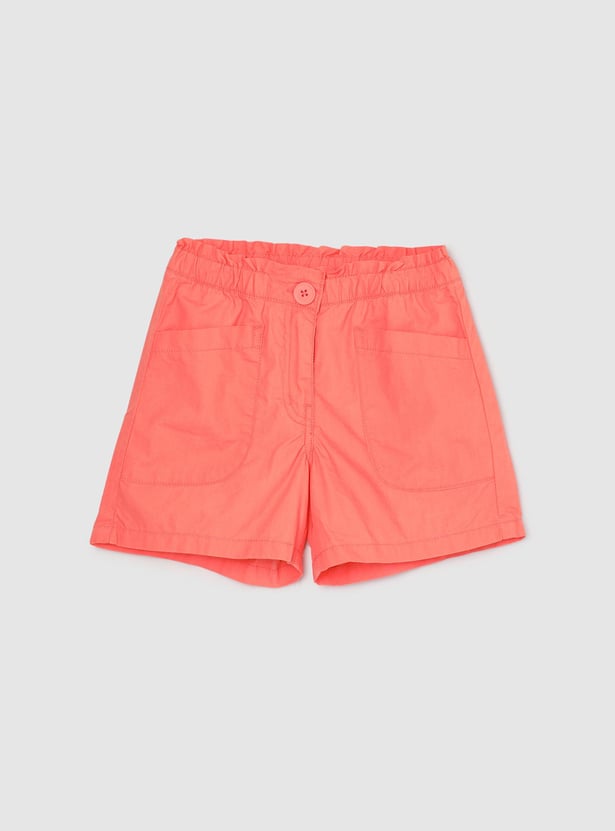 Girls Solid Woven Shorts