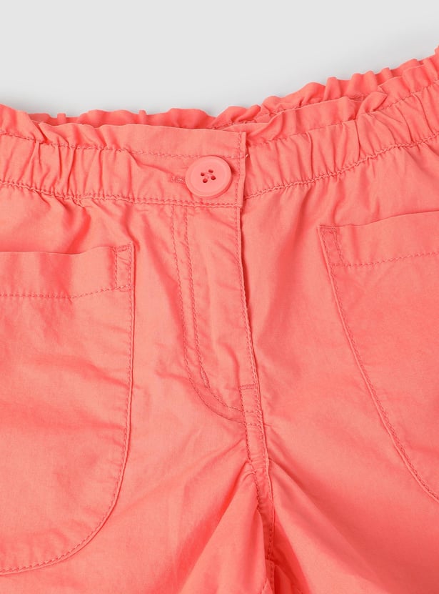Girls Solid Woven Shorts
