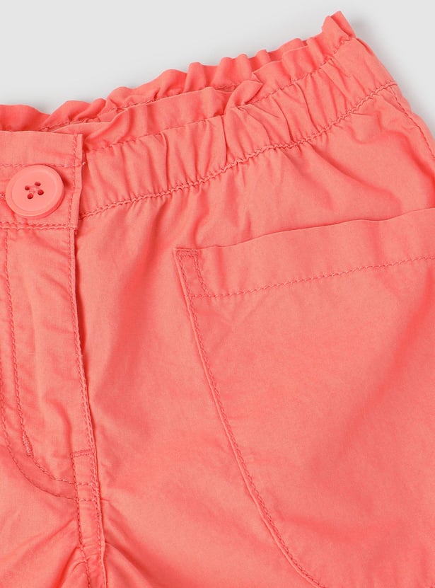 Girls Solid Woven Shorts