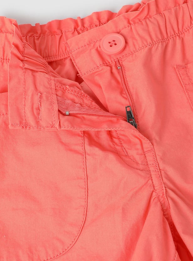 Girls Solid Woven Shorts