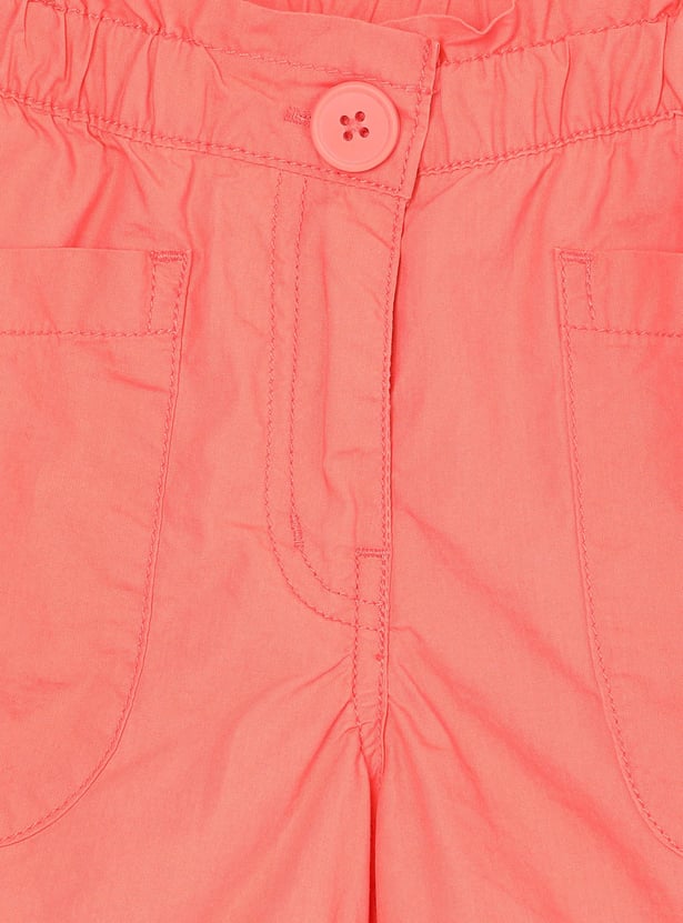 Girls Solid Woven Shorts