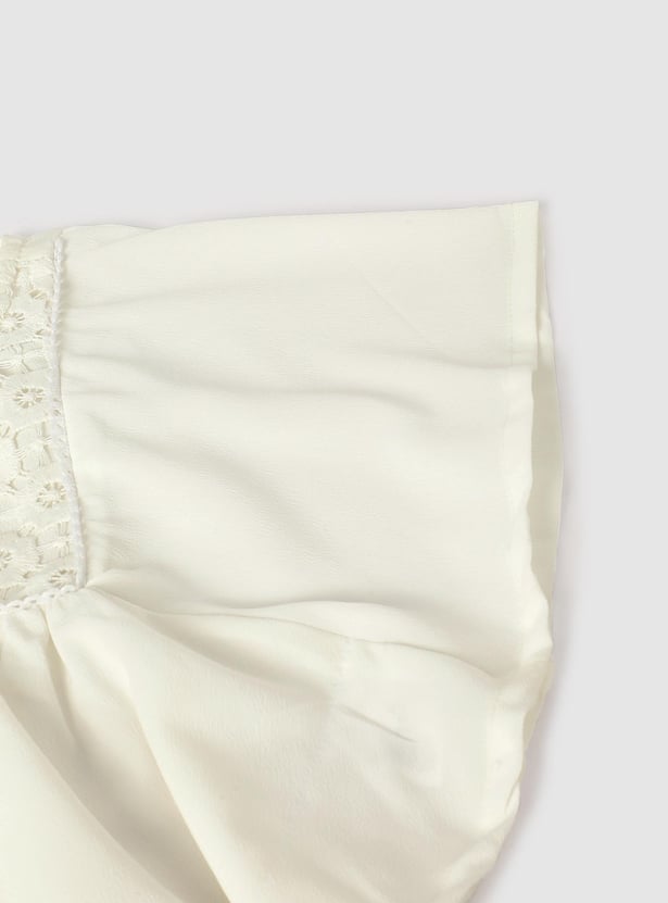 Girls Lace Detail Poncho Top