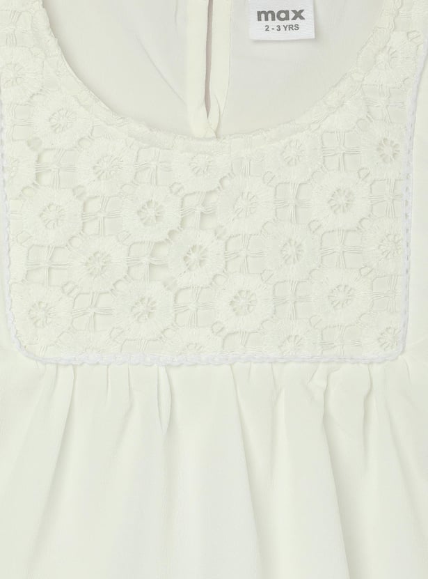 Girls Lace Detail Poncho Top