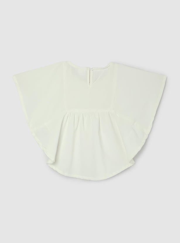 Girls Lace Detail Poncho Top